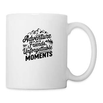 Adventure with Friends travel quote text art - Mug - white - Right