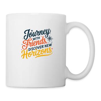 Reise mit Freunden adevnture Reisezitatentext - Tasse - Weiß - Rechts