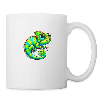 chamäleon cartoon tier - Tasse - Weiß - Rechts