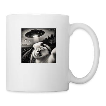 Lusitg Bunny Rabbit UFOs Selfie Alien gift - Mug - white - Right