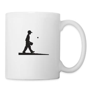Baseball player black white - Mug - white - Right