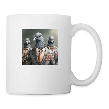 Doves in suits - Mug - white - Right