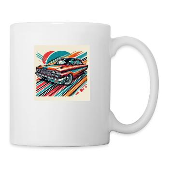 Retro classic car - Mug - white - Right