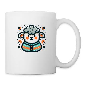 Cute sheep in a sweater - Mug - white - Right