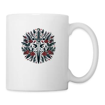 Une épée parmi les fleurs - Mug blanc - blanc - Droite