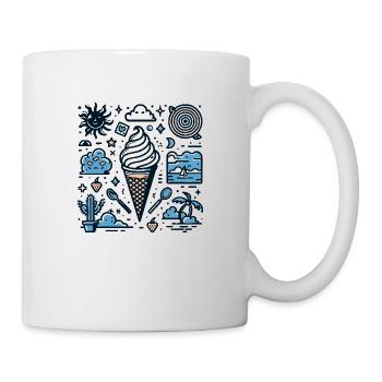 Sommerliches Dessert - Tasse - Weiß - Rechts