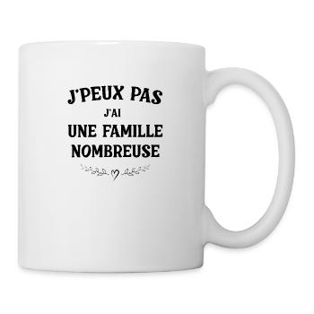 I can't, I have a large family - Mug - white - Right