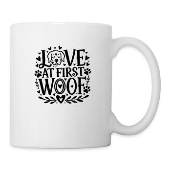 Coup de foudre au premier Woof - Mug blanc - blanc - Droite