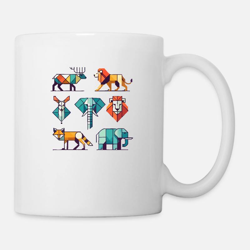 Animaux géométriques - Mug blanc - blanc