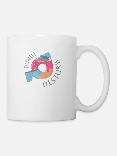 „Donut Disturb“ - Lustiges Schlaf-Shirt - Tasse - Weiß