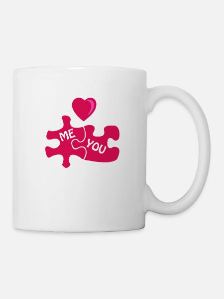 puzzle love - Tasse - Weiß
