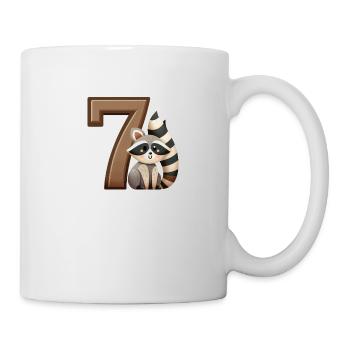 Kinderdesign – Waschbär und Zahlen Spaß - Tasse - Weiß - Rechts