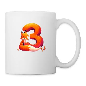 Kinderdesign Fuchs – Kreative Tierzahlen - Tasse - Weiß - Rechts