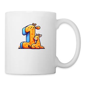 Child-friendly design – number and giraffe - Mug - white - Right
