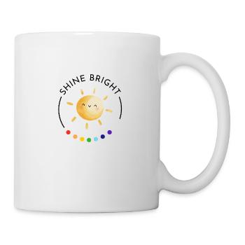 shine bright - Regenbogen und Sonne - Tasse - Weiß - Rechts