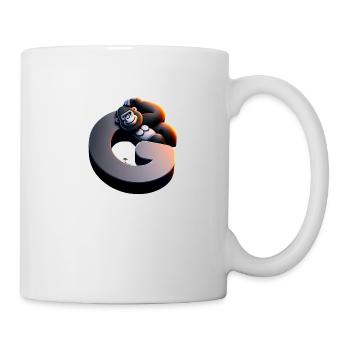 Funny gorilla on letter G - Mug - white - Right