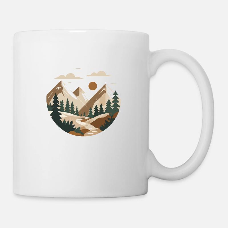 Berg Wandern - Tasse - Weiß