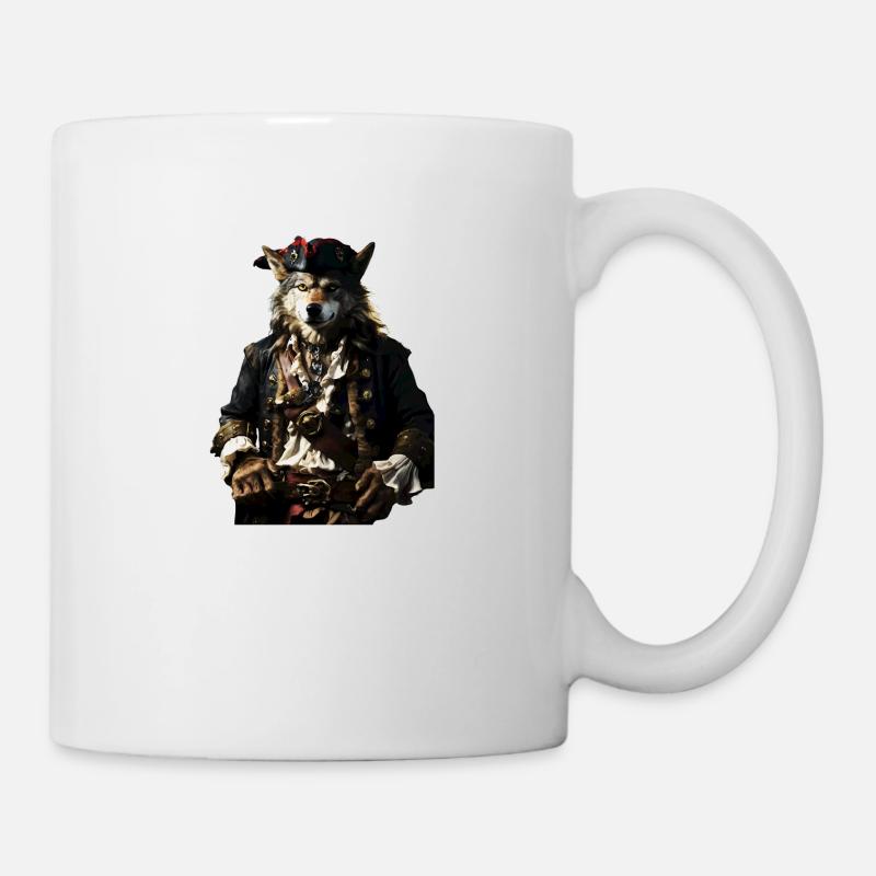 Piraten Wolf - Tasse - Weiß