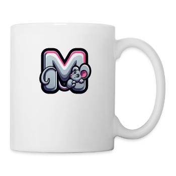 Niedliche Maus auf dem Buchstaben M - Tasse - Weiß - Rechts
