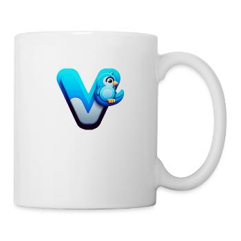 V for Bird – Cute Blue Companion - Mug - white - Right