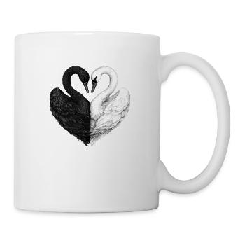Cygnes amoureux - Mug blanc - blanc - Droite