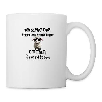 cooles Schaf mit Statement - Tasse - Weiß - Rechts