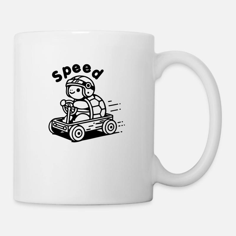 Turtle Racing une caisse à savon - Design « Speed » - Mug blanc - blanc