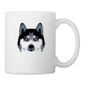 Hund Weißer Husky Gesicht Kopf Schöne Rasse Cool - Tasse - Weiß - Rechts
