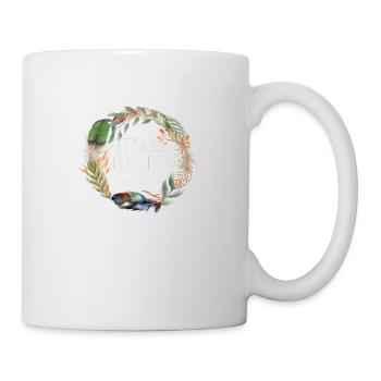 Team bridle wreath boho flowers - Mug - white - Right
