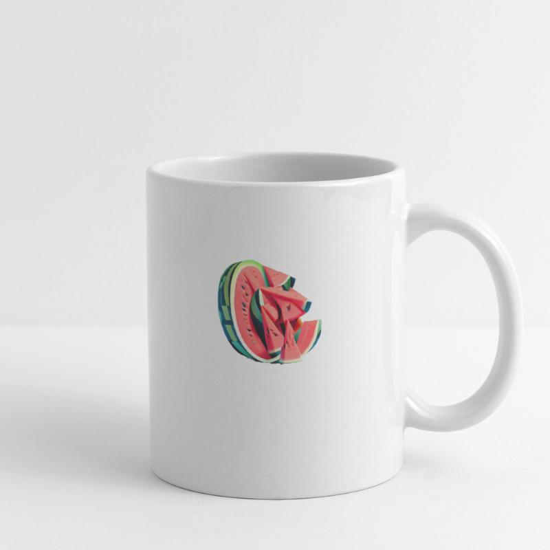 Pastèque en morceaux Mug blanc