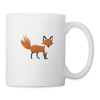 Smiling fox illustration - art of a cunning animal - Mug - white - Right