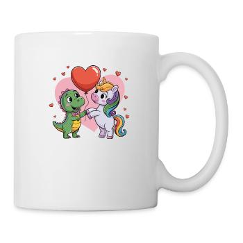 Dinosaur and Unicorn Friends Shirt - Mug - white - Right