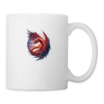 Cooler roter Drache - Tasse - Weiß - Rechts