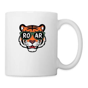 Cool Tiger avec lunettes de soleil - Mug blanc - blanc - Droite