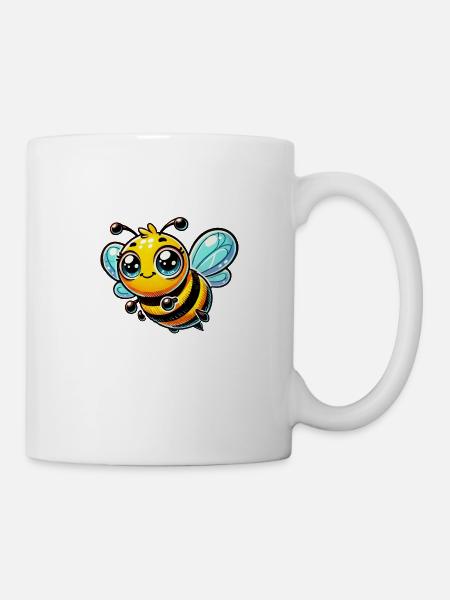 biene comic - Tasse - Weiß