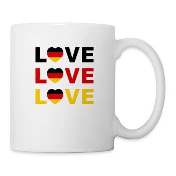 Liebe Deutschland Herz Trio - Tasse - Weiß - Rechts
