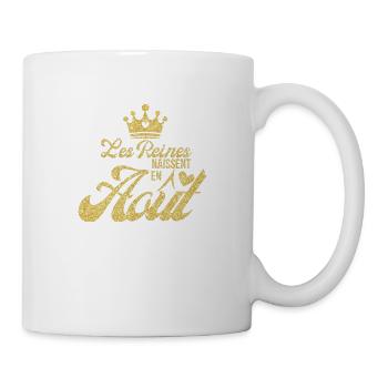 Königinnen werden im April geboren goldener Glitzer - Tasse - Weiß - Rechts
