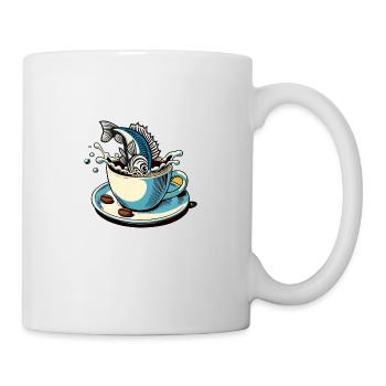 Le poisson café - Mug blanc - blanc - Droite