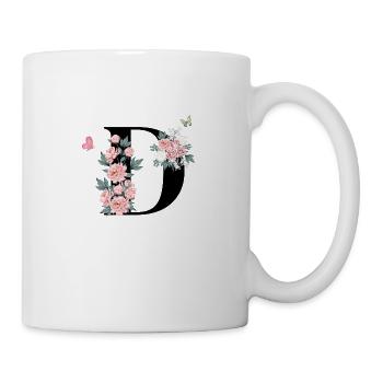 Letter d pink flowers - Mug - white - Right