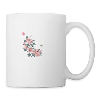 Lettre c fleurs rose - Mug blanc - blanc - Droite