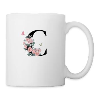 Letter c pink flowers - Mug - white - Right