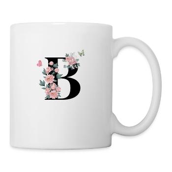 Letter b pink flowers - Mug - white - Right