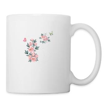 Letter b pink flowers - Mug - white - Right