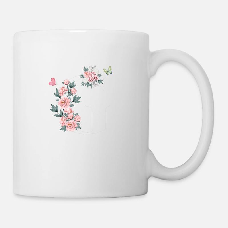Lettre g fleurs rose - Mug blanc - blanc