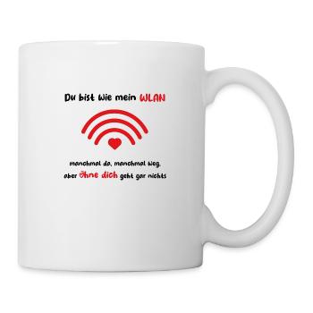 Herzschlag der Verbindung - Du bist wie mein WLAN - Tasse - Weiß - Rechts