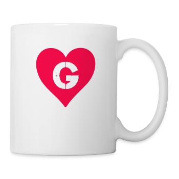 herz buchstabe g - Tasse - Weiß - Rechts