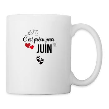C’est prévu pour juin - annonce de grossesse - Mug blanc - blanc - Droite