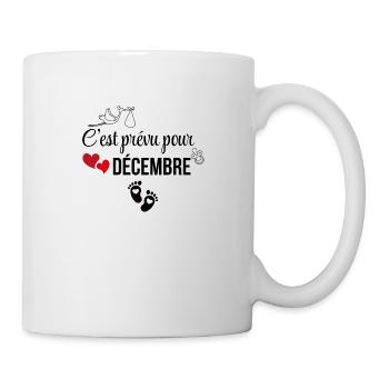 C’est prévu pour décembre - annonce de grossesse - Mug blanc - blanc - Droite