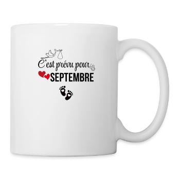 C’est prévu pour septembre - annonce de grossesse - Mug blanc - blanc - Droite