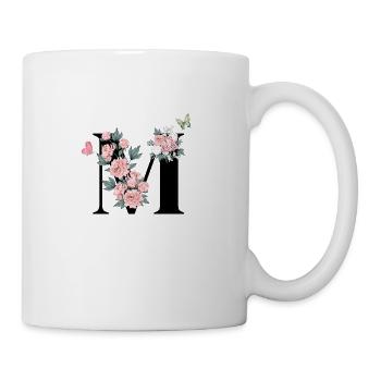 Letter m pink flowers - Mug - white - Right